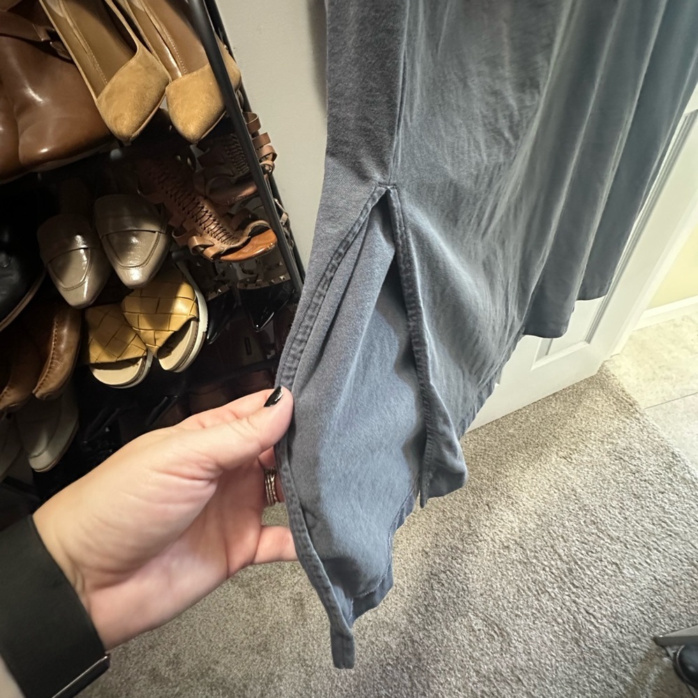 Old Navy Charcoal Crew Neck tshirt midi dress - Picture 5 of 5